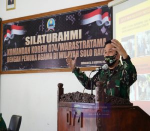 Pererat Sinergitas, Korem 074/Warastratama Gelar Silaturahmi Dengan Tokoh Agama Islam