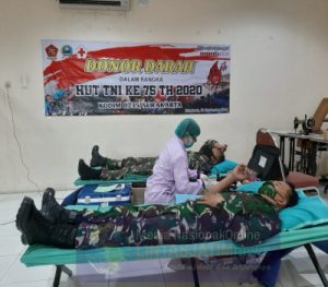 Dalam Rangka Memperingati HUT TNI ke-75,Kodim 0735/Surakarta Gelar Donor Darah