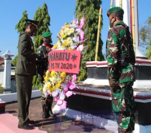 Dandim 0728/Wonogiri Pimpin Ziarah Di TMP Kusuma Bangsa Peringati HUT TNI Ke-75