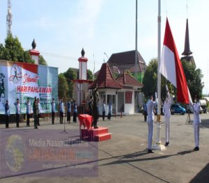 Upacara Hari Pahlawan Kabupaten Wonogiri Digelar Sederhana Dengan Terapkan Protokol Kesehatan