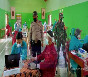 Danramil 03/Ngadirojo Turut Pantau Rapid Test Bagi Angggota PPK, PPS Dan KPPS