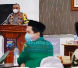 Kapolrestabes Surabaya Bahasa Persiapan Natal dan Tahun Baru 2021 Bersama Tokoh Agama