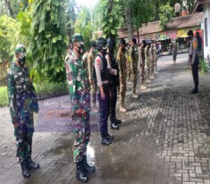 Kapten Inf Narno Bersama Anggota Ikuti Operasi Yustisi Masker Gabungan Dalam Rangka PPKM