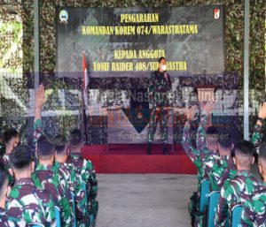 Kunjungan Pertama Danrem 074/Warastratama Ke Batalyon Infanteri Raider 408/Suhbrastha