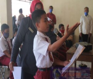 Puisi Karya Risqi Siswa SDN 2 Brenggolo Bawa Dirinya Jadi Pemenang Dalam Lomba Puisi TMMD Reguler Ke-110 Kodim 0728/Wonogiri