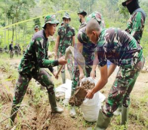 Sasaran Fisik Drainase Mulai Dikerjakan Satgas TMMD Reguler 110 Kodim Wonogiri