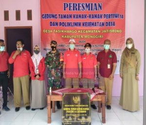 Babinsa Tasikhargo Hadiri Peresmian Gedung TK Pertiwi 14 Dan PKD