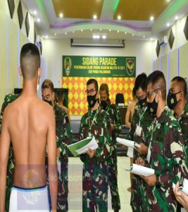 Kasdam II/Swj Pimpin Sidang Parade Seleksi Catar Akmil Sub Panda Palembang