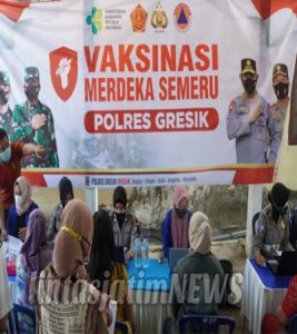 Tanpa Syarat, Gerai Vaksin Merdeka Terus Digencarkan di Jajaran Polres Gresik