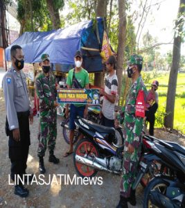 Sinergi Koramil Dan Polsek Puhpelem Gelar Pendisiplinan Pemakaian Masker