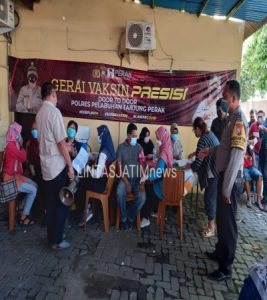 Urkes Polres Tanjung Perak Gelar Home Care Vaksin di Mako Polsek Pabean Cantikan