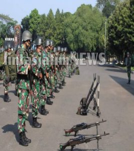 PRAJURIT YONIF 4 MAR IKUTI APEL GELAR KESIAPAN PPRC TNI