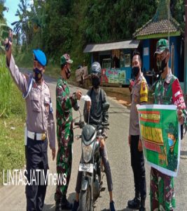 Personil Gabungan TNI POLRI Gelar Operasi Yustisi Penegakan Prokes