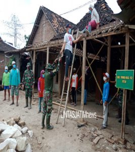 Pra TMMD Reg ke 112 Kodim 0726/SUkoharjo mulai kerjakan Sasaran Fisik Rehab RTLH (Rumah Tidak Layak Huni) di desa Majasto