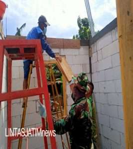 RTLH milik bapak Upik sudah pada tahap pengecoran Ring Balk, Babinsa yakin target waktu dapat terselesaikan