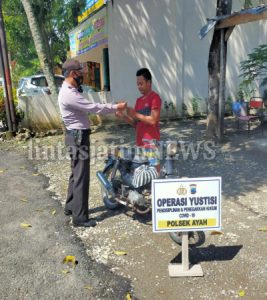 Operasi Yustisi Polsek Ayah, Warga Terjaring Tidak Memakai Masker