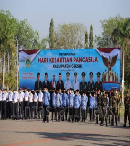 Hari Kesaktian Pancasila, Kapolres Gresik Mengingatkan Covid 19 Belum Berakir