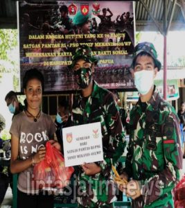 Satgas Yonmek 403 Gelar Baksos di Keerom Papua