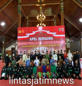 Wujudkan Tulungagung Kondusif dan Cinta NKRI, Perguruan Silat Sekabupaten Tulungagung Gelar Apel Bersama