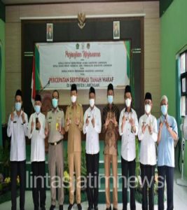 MoU Percepatan Sertifikasi Tanah Wakaf Tiga Lembaga di Kabupaten Lamongan, Hindari Sengketa Tanah