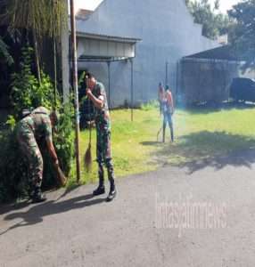 Danramil 02/Banjarsari Pimpin Kerja Bakti di Lingkungan Kediaman RI 1, Ini Tujuannya