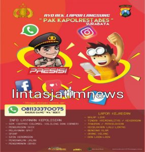 Kapolrestabes  Surabaya Luncurkan Whatsapp Center “Lapor Pak Kapolrestabes”