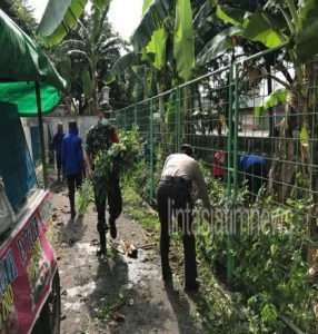 Antisipasi Banjir, Babinsa Bersama Bhabinkamtibmas Jagalan Laksanakan Kerja Bhakti diwilayah