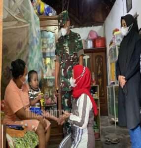 Danrem 081/DSJ dan Ketua Persit Bantu Anak Penderita Tumor Lidah dan Jantung Bocor