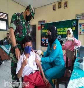 Kodim 0726/Sukoharjo Gelar vaksinasi anak 6-11 Tahun di wilayah Kecamatan Sukoharjo