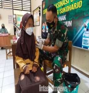 Vaksinasi kepada anak usia 6-11 tahun digelar di 2 tempat di Cemani, Grogol, Sukoharjo