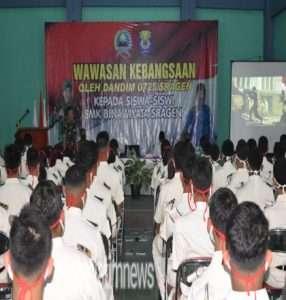 Isi wawasan kebangsaan di SMK Binawiyata, Dandim Sragen ajak siswa belajar sejarah