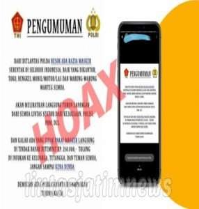 Polres Kebumen: Pesan Berantai Denda Tidak Menggunakan Masker HOAX