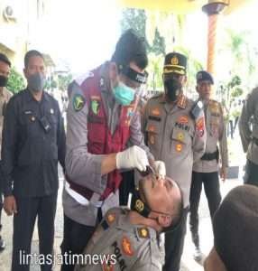 Polresta Banyuwangi Gencarkan Pamor Keris dan Swab Antigen serta Wajibkan Scan Barcode Peduli Lindungi