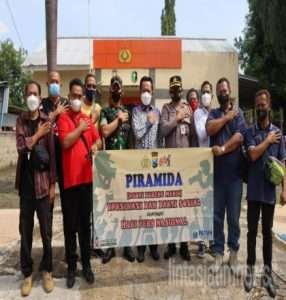 Dandim Hadiri Hari Pers Nasional (HPN) Meninjau Vaksinasi Dan bagi Sembako Bersama Wartawan