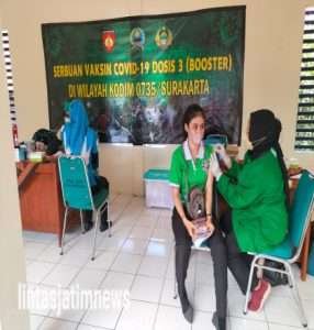 Sasar Pasar Tradisional, Kodim Solo Gelar Vaksin Booster Di Pasar Harjodaksino Surakarta