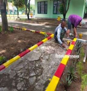 Kodim 0801/Pacitan Benahi Pangkalan Dengan Melakukan Pengecatan