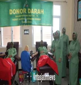 Jelang HUT Persit ke-76, Puluhan Isteri Tentara Kodim Tulungagung Sumbangkan Darahnya
