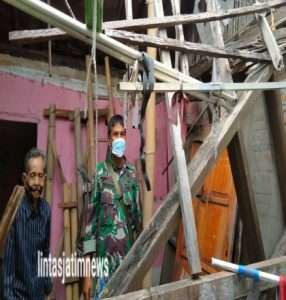 Biar Tepat Sasaran Babinsa Dan Lurah Kratonan  Cek Kondisi Rumah Sasaran RTLH