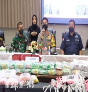 Jelang Ramadhan, 116,073 Kg Sabu, 34.417 butir Ekstasi dan belasan kilo Ganja dimusnahkan oleh Dit Resnarkoba Polda Jatim dan Jajaran