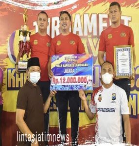 Tim Bhayangkara Lamongan Juara I Turnamen Volly Kapolres Cup 2022