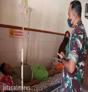 Jenguk Anggotanya Sakit, Dandim 0805/Ngawi Beri Suport dan Motivasi