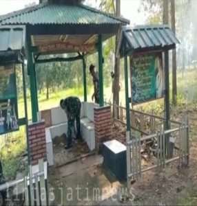 Peduli Akan Kebersihan Pangkalan,  Koramil 0801/01 Pacitan Melaksanakan Korve