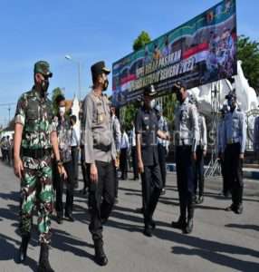 Kodim 0802/Ponorogo Ikuti  Apel Gelar Pasukan Operasi Kepolisian Terpusat Ketupat Semeru 2022