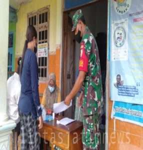 Babinsa Dan Bahbinkatibmas Depok Pantau Pembagian BSP