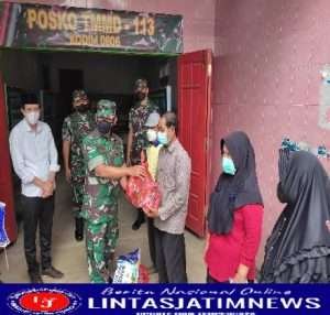 Dukung Program TMMD Ke 113, Rombongan Forkopimda Trenggalek Bagikan Sembako Bagi Warga Kurang Mampu