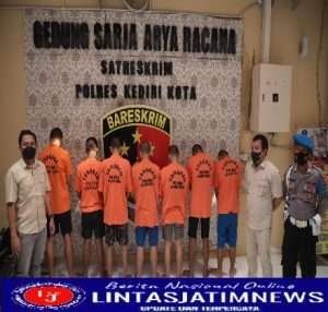 Sat Reskrim Polres Kediri Kota Berhasil Amankan 9 Pelaku Pengeroyokan