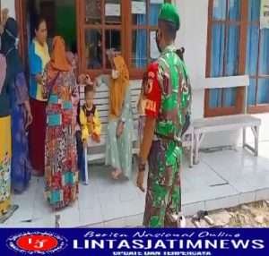 Babinsa Koramil Mantingan Pantau Kegiatan Pelayanan Posyandu Di Wilayah Binaannya