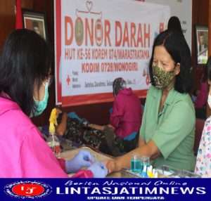 Peringati HUT Korem 074/Warastratama, Kodim 0728/Wonogiri Gelar Baksos Donor Darah