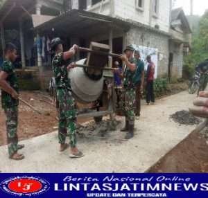 Tidak Hanya Fokus Program TMMD, Halaman Rumah Juga Jadi sasaran Kerja Anggota Satgas TMMD ke 113 Kodim 0802/ Ponorogo