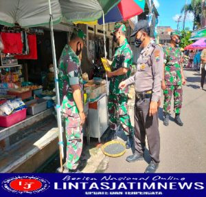 Pasar Nguter Jadi Sasaran Pengecekan Minyak Goreng Oleh Koramil 02/Nguter Dan Polsek Nguter